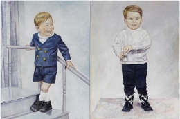 Andrew and I, 2013-14, oil on linen, diptych in two panels&nbsp;