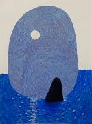 Orca &amp;amp; Moonlight, 2021, colored pencil, ink, and collage on paper