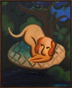 Untitled (Dog), 2016, oil on masonite