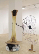 Transmissions of the Threadbare, 1997-2012, hydrocal, foam, steel, wood, clay, plaster, plastic lace, wire, acrylic, rocks