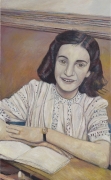Anne Frank at Her Desk, 2008, oil on linen